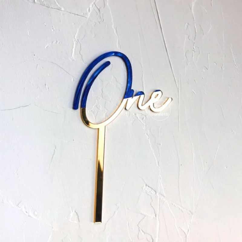 One word 2 Colors Birthday Cake Topper