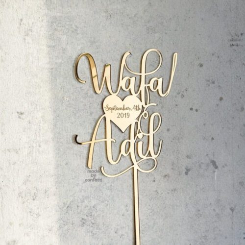 Personalized Wedding Cake Topper with Couple Names