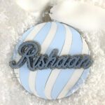 Blue Striped Ornament