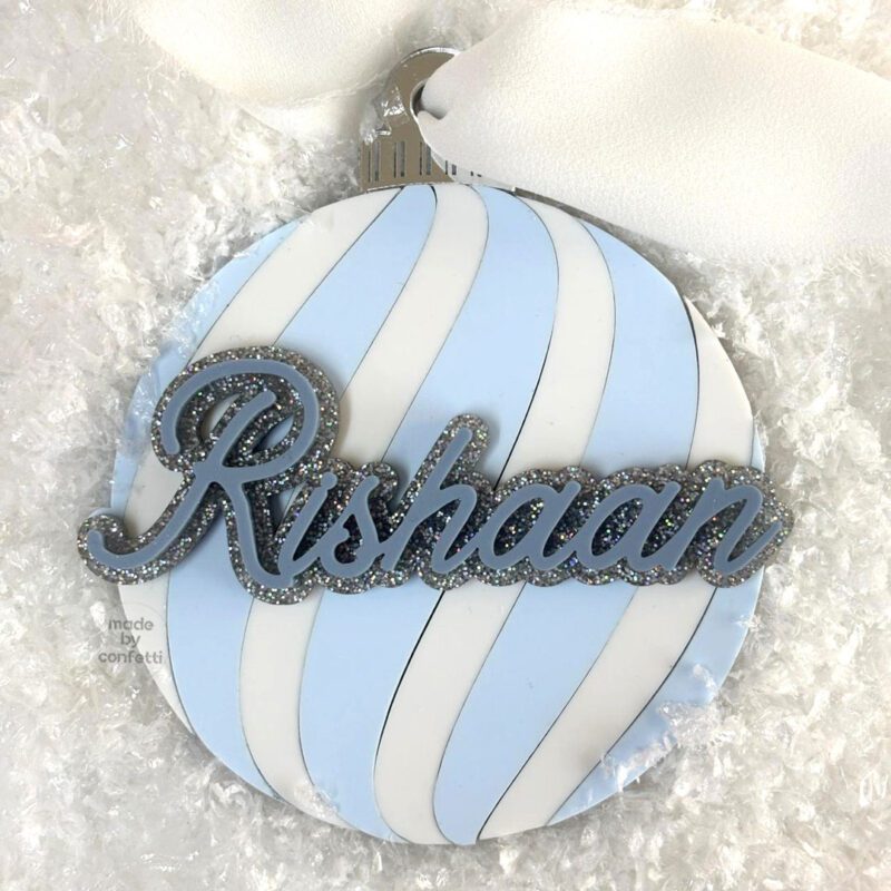Blue Striped Ornament