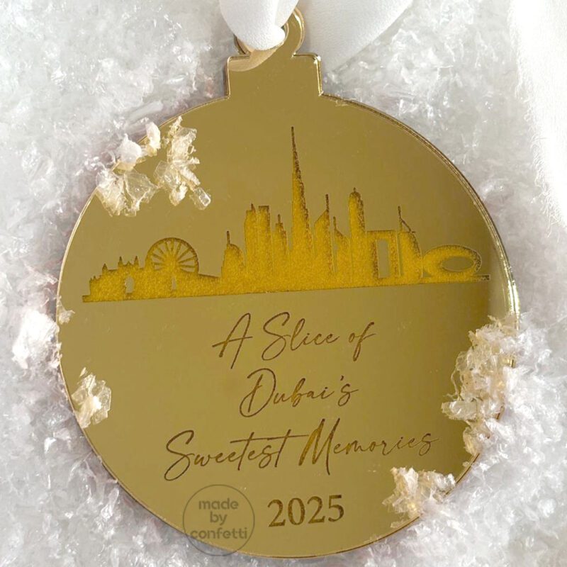 Gold Dubai Skyline Ornament