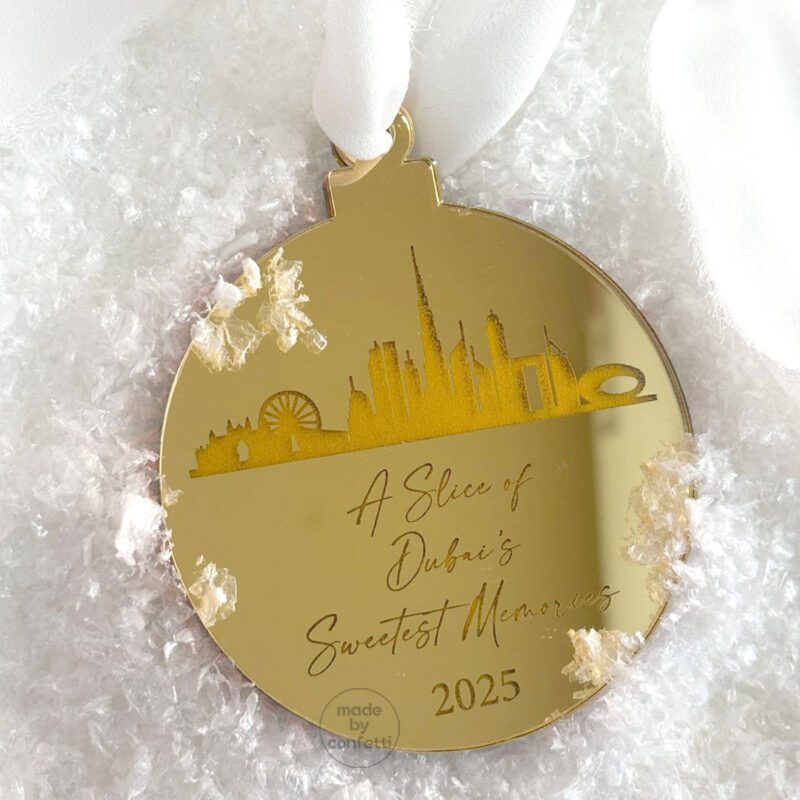 Gold Dubai Skyline Ornament